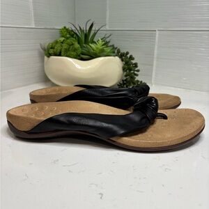 Vionic Pippa Sandal Thong Orthotic Black Women US 10
